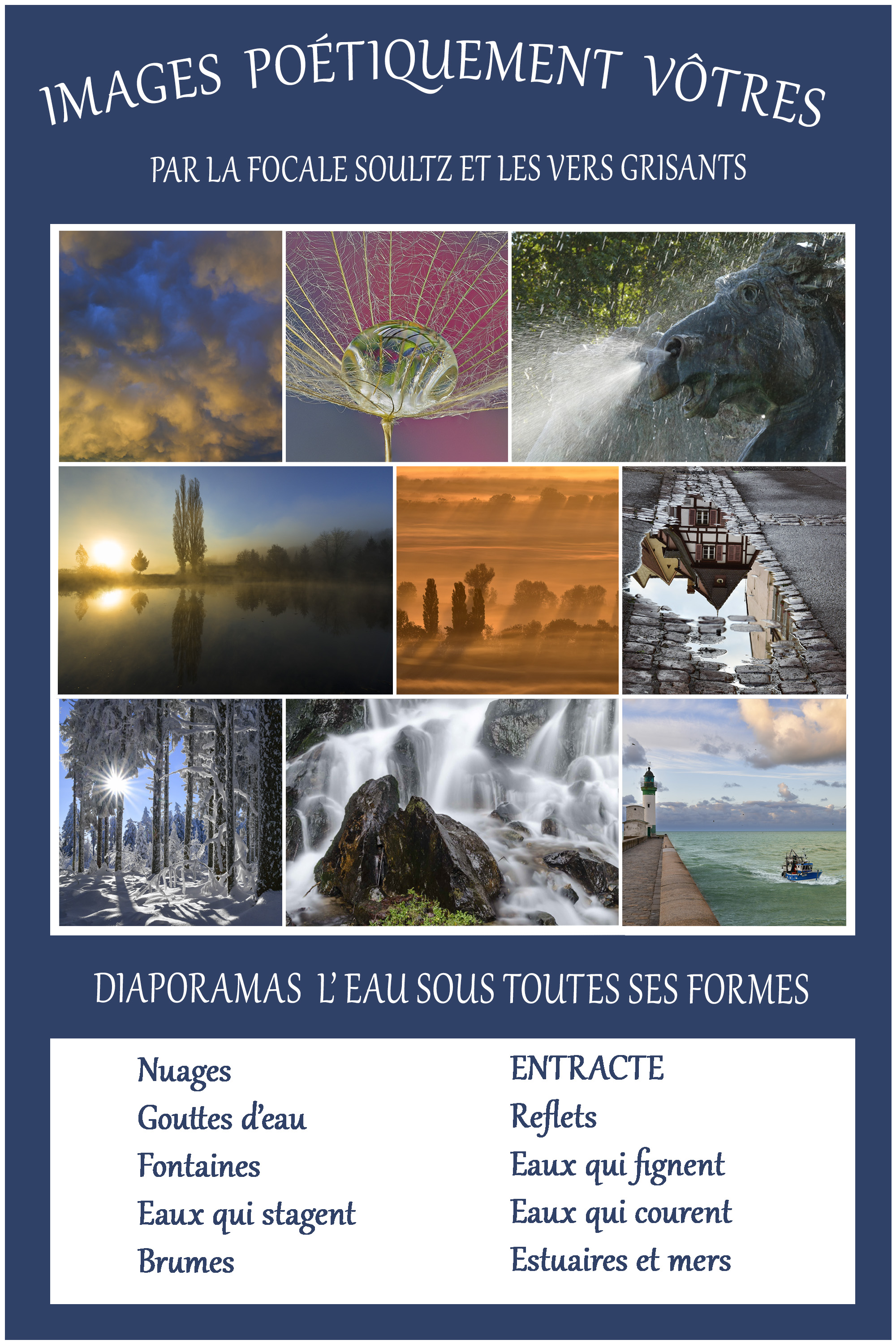 affiche diaporamas l'eau sous toutes ses formes