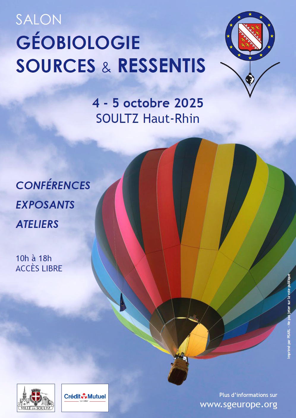 flyer du salon géobiologie, sources et ressentis